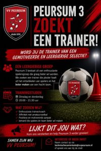 Peursum 3 zoekt een trainer!